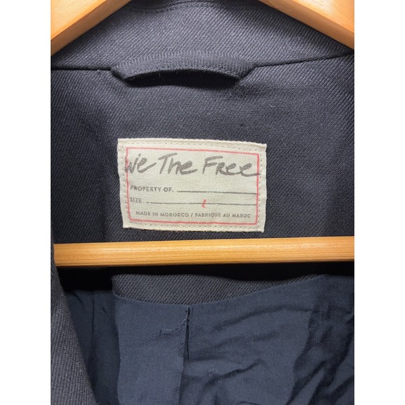 Free People We The Free Cropped Blazer Jacket Womens L Black One Button‎ Trendy - Picture 6 of 12